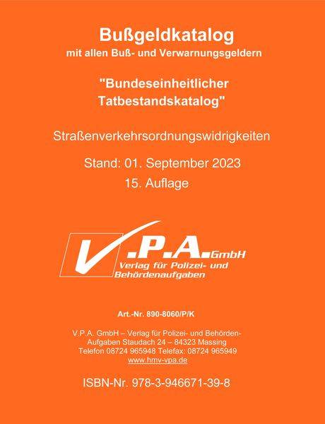 Original-Bußgeldkatalog der Polizei