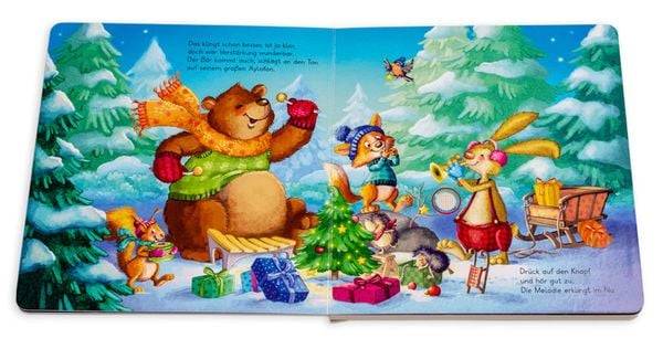 Was klingt so schön im Weihnachtswald? Ein Soundbuch mit 4 Instrumenten