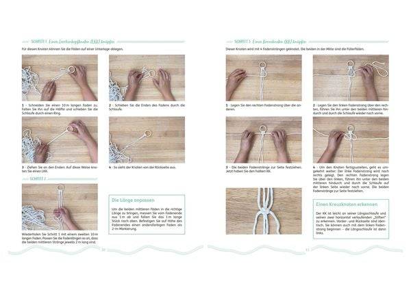 Makramee für Anfänger*innen. Die wichtigsten Knoten & Knüpftechniken in 10 einfachen Projekten