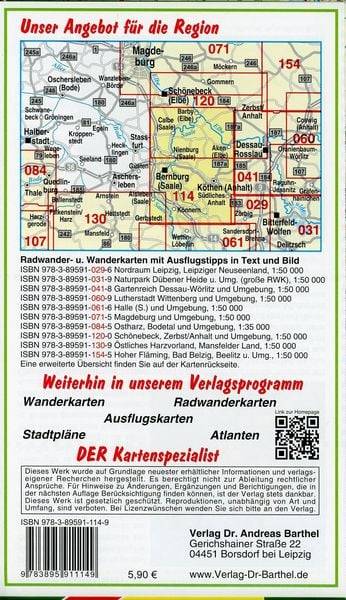 Naturpark Unteres Saaletal, Bernburg, Kalbe und Umgebung 1 : 50 000. Freizeitkarte