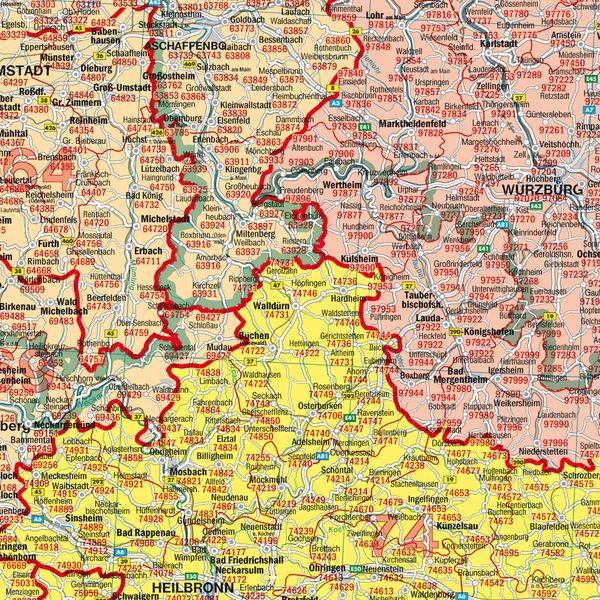 Deutschland 1 : 700 000. Postleitzahlenkarte