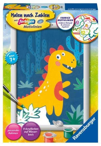 Ravensburger Malen nach Zahlen 20158 - Frecher Dinosaurier – Kinder ab 7 Jahren