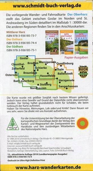 Der Oberharz Wander- und Fahrradkarte 1 : 30 000