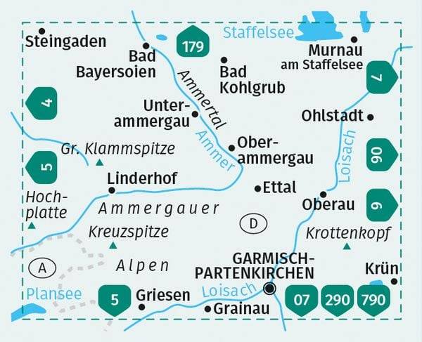 KOMPASS Wanderkarte 05 Oberammergau und Ammertal 1:35.000