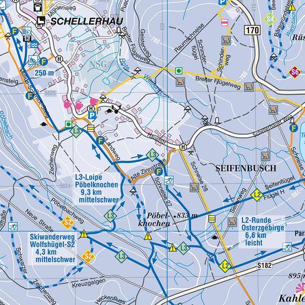 Wintersportkarte Skiregion Osterzgebirge