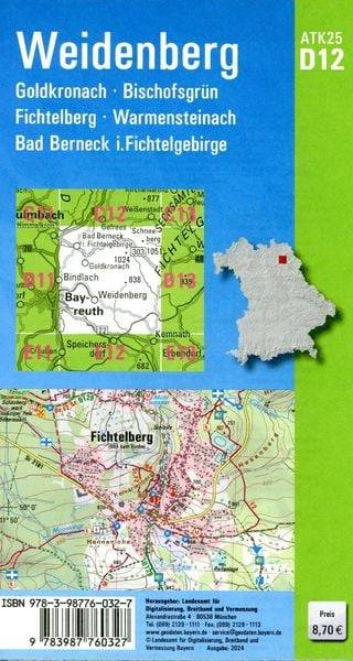ATK25-D12 Weidenberg (Amtliche Topographische Karte 1:25000)