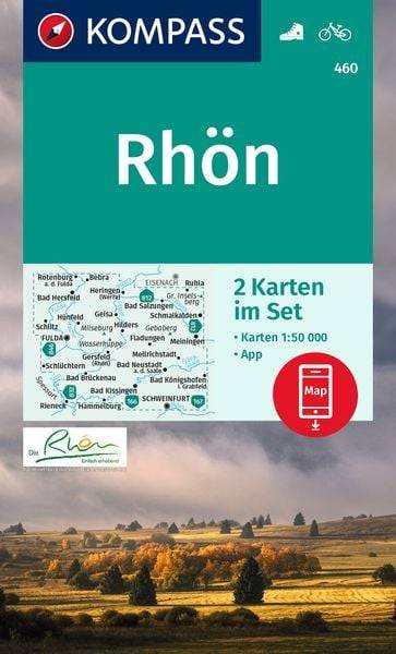 KOMPASS Wanderkarten-Set 460 Rhön, Fulda (2 Karten) 1:50.000