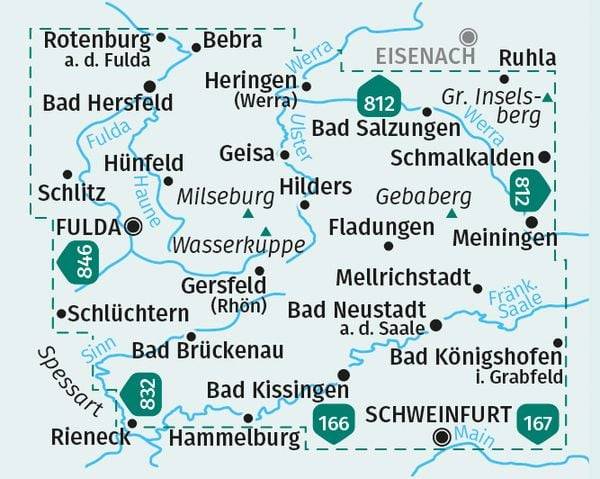 KOMPASS Wanderkarten-Set 460 Rhön, Fulda (2 Karten) 1:50.000