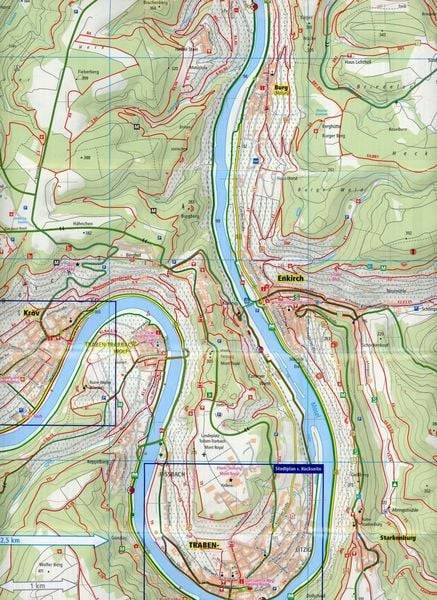 Mittelmosel, Bernkastel-Kues - Traben-Trarbach - Kröv 1 : 25 000