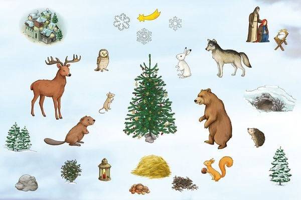 Das Weihnachtsfest der Tiere. Ein Folien-Adventskalender zum Vorlesen und Gestalten eines Fensterbildes