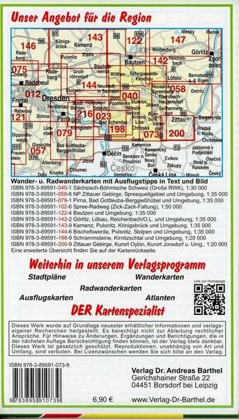 Oberlausitzer Bergland und Nationalpark Böhmische Schweiz 1 : 35 000. Radwander-und Wanderkarte