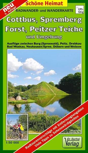 Cottbus, Peitzer Teiche und Umgebung 1 : 50 000. Radwander- und Wanderkarte