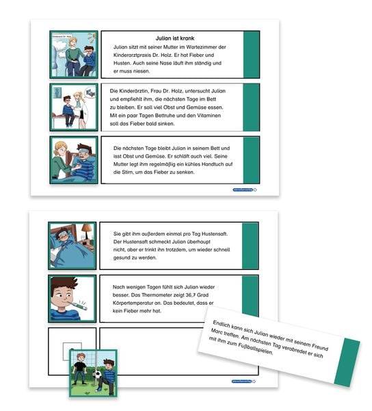 Bildergeschichten ordnen - Teil 1 Schülerarbeitsmaterial für die 2. bis 3. Klasse