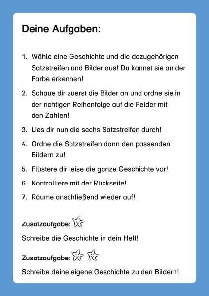 Bildergeschichten ordnen - Teil 1 Schülerarbeitsmaterial für die 2. bis 3. Klasse