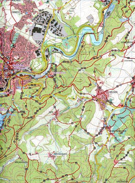 Biggesee - Südsauerland 1:25.000 Blatt 14, topographische Wanderkarte NRW