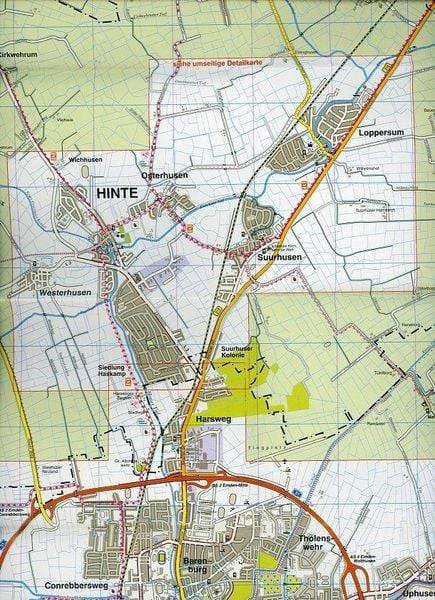 Emden, KVplan, Radkarte/Freizeitkarte/Stadtplan, 1:30.000 / 1:15.000
