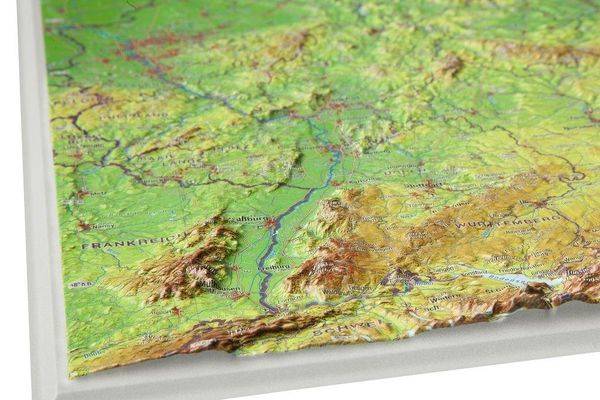 Reliefkarte Deutschland klein 1 : 2 400 000