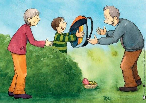 Die Schule ist ein großes Haus. Kamishibai Bildkartenset für Vorschule, Anfangsunterricht und Schuleingangsphase.
