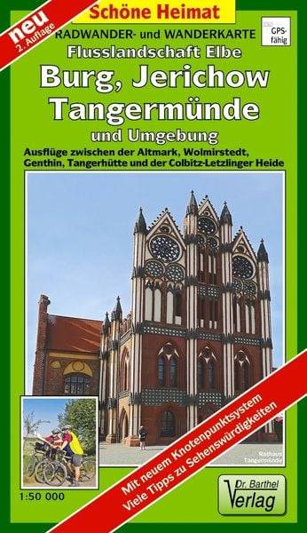 Radwander- und Wanderkarte Flusslandschaft Elbe. Burg, Jerichow, Tangermünde und Umgebung 1 : 50 000