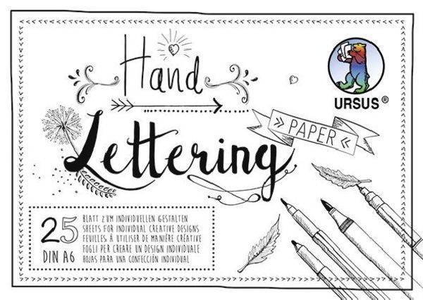 URSUS Basispapiere / Zeichen & Künstlerbedarf Handlettering-Block/Tonkarton 200 g/m², DIN A6, 25 Blatt, Farbe Weiß