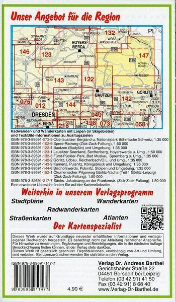 Radwander- und Wanderkarte Oberlausitzer Heide- und Teichlandschaft und Umgebung 1 : 50 000