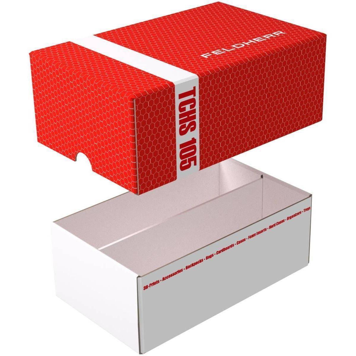 TCHS105_RED - Aufbewahrungsbox für Spiel- und Sammelkarten, weiß-rot