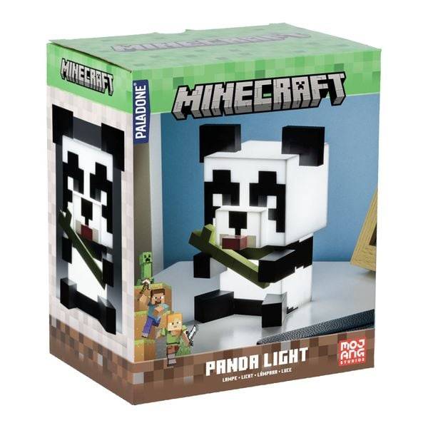 Paladone Minecraft Panda Nachtlicht, LED Beleuchtung, Bambusdetail, Batteriebetrieben