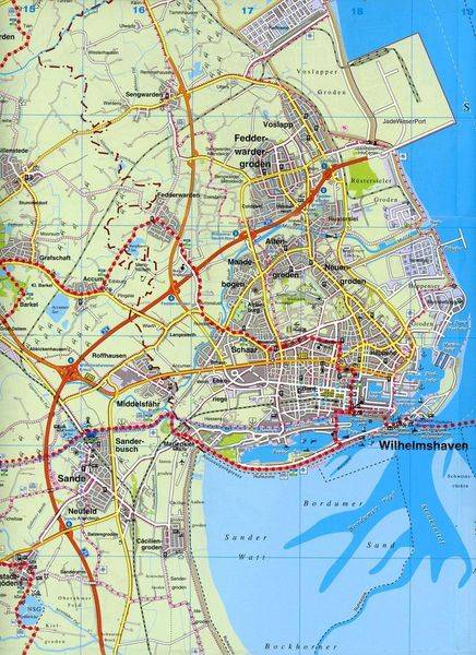 Friesland & Wittmund Kreiskarte, KVplan, Radkarte/Freizeitkarte/Routenkarte zur Tour-de-Fries, 1:60.00