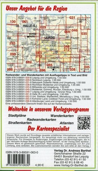 Radwander- und Wanderkarte Südraum Leipzig 1 : 50 000