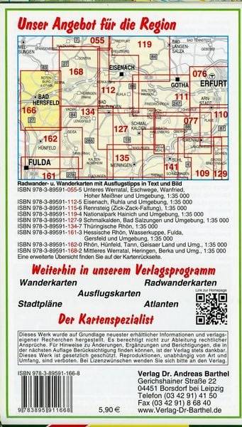 Bad Hersfeld, Rotenburg a. d. Fulda und Umgebung Radwander- und Wanderkarte 1 : 35 000