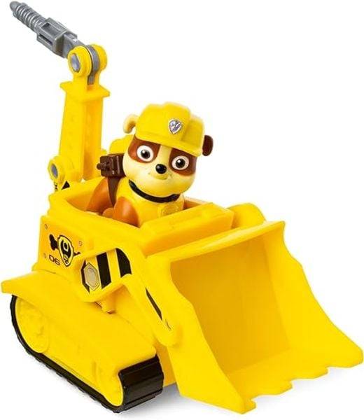 PAW Patrol, Baustellen-Fahrzeug mit Rubble-Figur (Sustainable Basic Vehicle/Basis Fahrzeug)