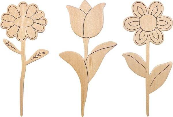 Holzblumen zum Bemalen