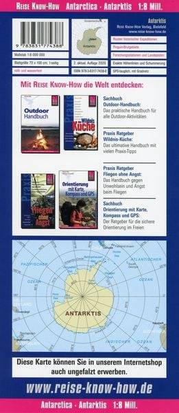 Reise Know-How Landkarte Antarktis / Antarctica (1:8.000.000)