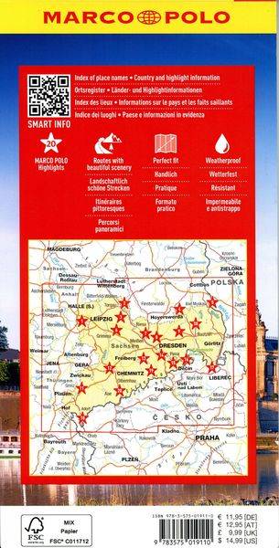 MARCO POLO Reisekarte Deutschland 09 Sachsen 1:225.000