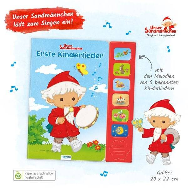 Trötsch Unser Sandmännchen Soundbuch Erste Kinderlieder
