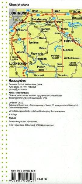 Balve, Hemer, Iserlohn, Menden im Märkischen Sauerland Blatt 24, topographische Wanderkarte NRW