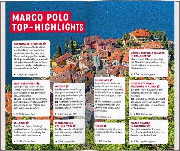 MARCO POLO Reiseführer Oberitalienische Seen, Lago Maggiore, Luganer See, Comer See