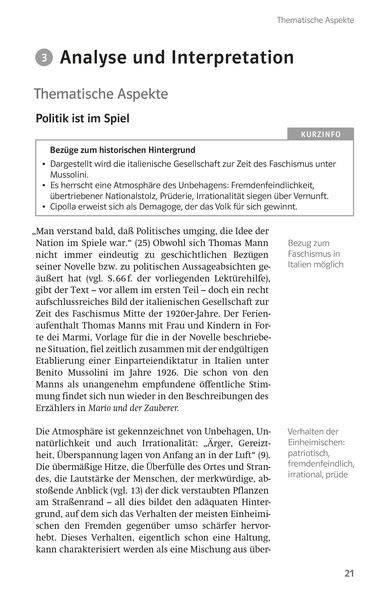 Lektürehilfen Thomas Mann, Mario und der Zauberer
