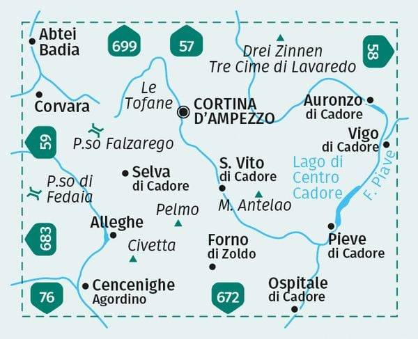 KOMPASS Wanderkarte 55 Cortina d'Ampezzo 1:50.000