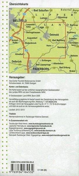 Wanderkarte Nordrhein-Westfalen 39 Hermannsland 1 : 25 000