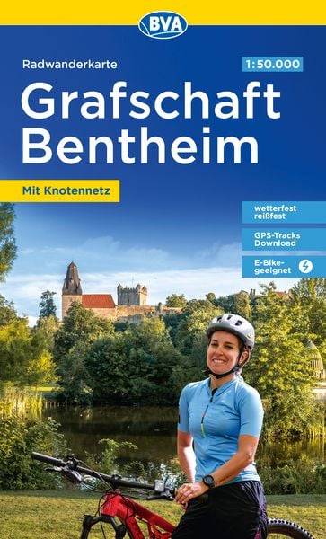 Radwanderkarte BVA Radwandern in der Grafschaft Bentheim 1:50.000, reiß- und wet