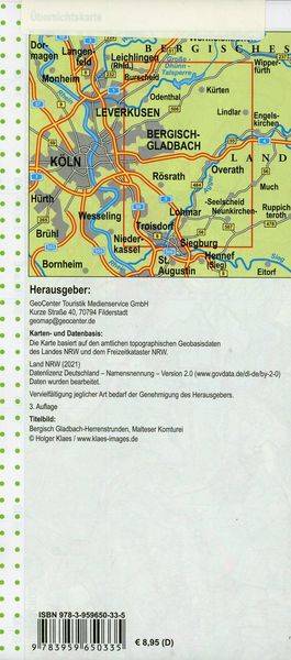 NRW Wanderkarte 03 Bergisch-Gladbach, Königsforst, Lindlar, Overath 1 : 25 000