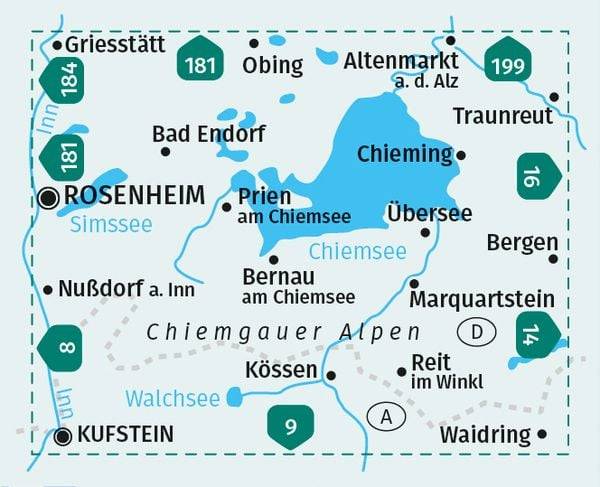 KOMPASS Wanderkarte 10 Chiemsee, Chiemgauer Alpen 1:50.000