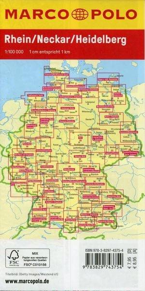 MARCO POLO Freizeitkarte 35 Rhein, Neckar, Heidelberg 1:100.000