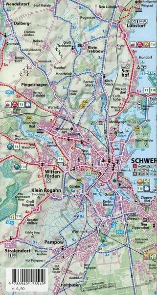 Reise- und Entdeckerkarte Seenland Schwerin, Sternberg, Krakow am See