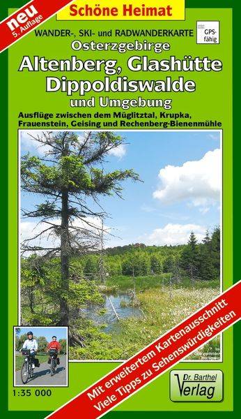 Osterzgebirge. Altenberg, Glashütte, Dippoldiswalde und Umgebung 1 : 35 000. Wander-, Ski- und Radwanderkarte