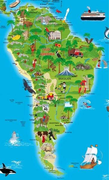 Erlebnis illustrierte Weltkarte Planokarte