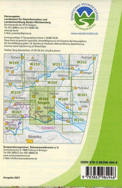 Singen (Hohentwiel) 1:25 000 Wanderkarte
