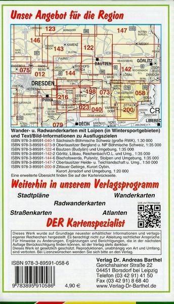 Naturpark Zittauer Gebirge, Spreequellgebiet und Umgebung 1 : 35 000 Radwander- und Wanderkarte