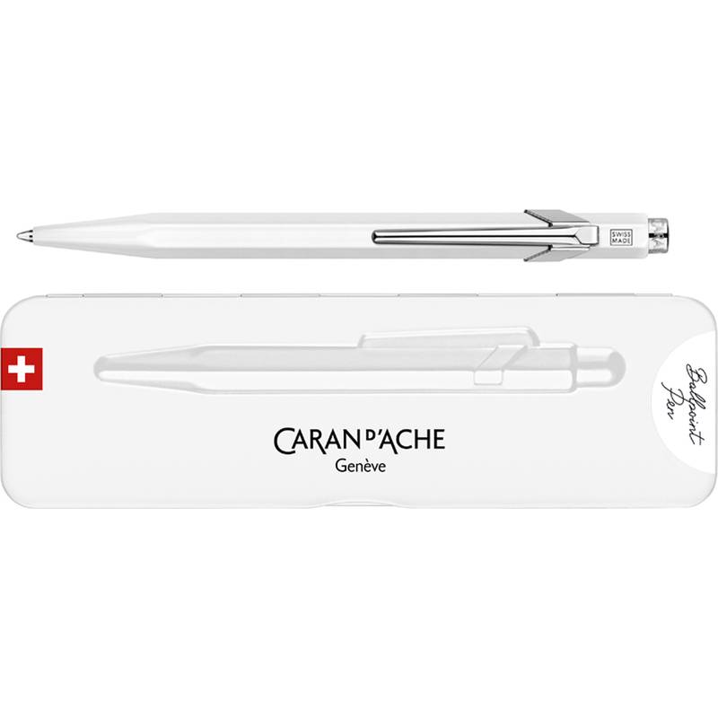 CARAN D'ACHE Druckkugelschreiber 849 POPLINE FLUO, weiß